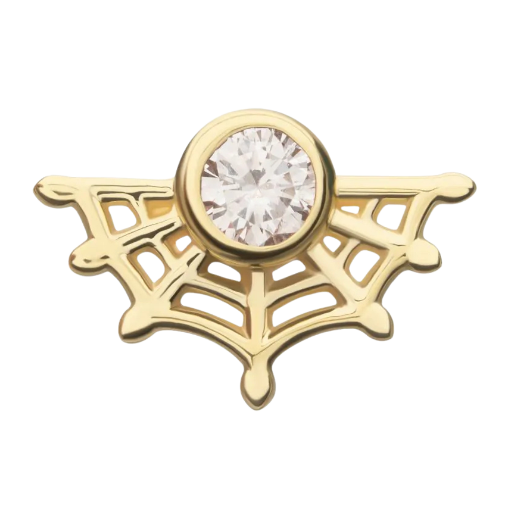 INVICTUS 14Kt Yellow Gold Spiderweb with Bezel Lab-Grown Diamond Threadless Attachment