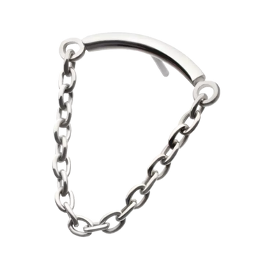 Titanium curved bar with chain threadless attachment 