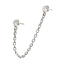 Load image into Gallery viewer, INVICTUS Titanium Double Prong Set Gem with Rolo Chain Dangle Threadless Attachment
