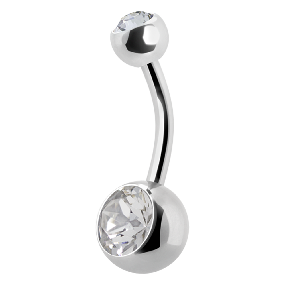 Mini Double Jewelled Navel Barbell