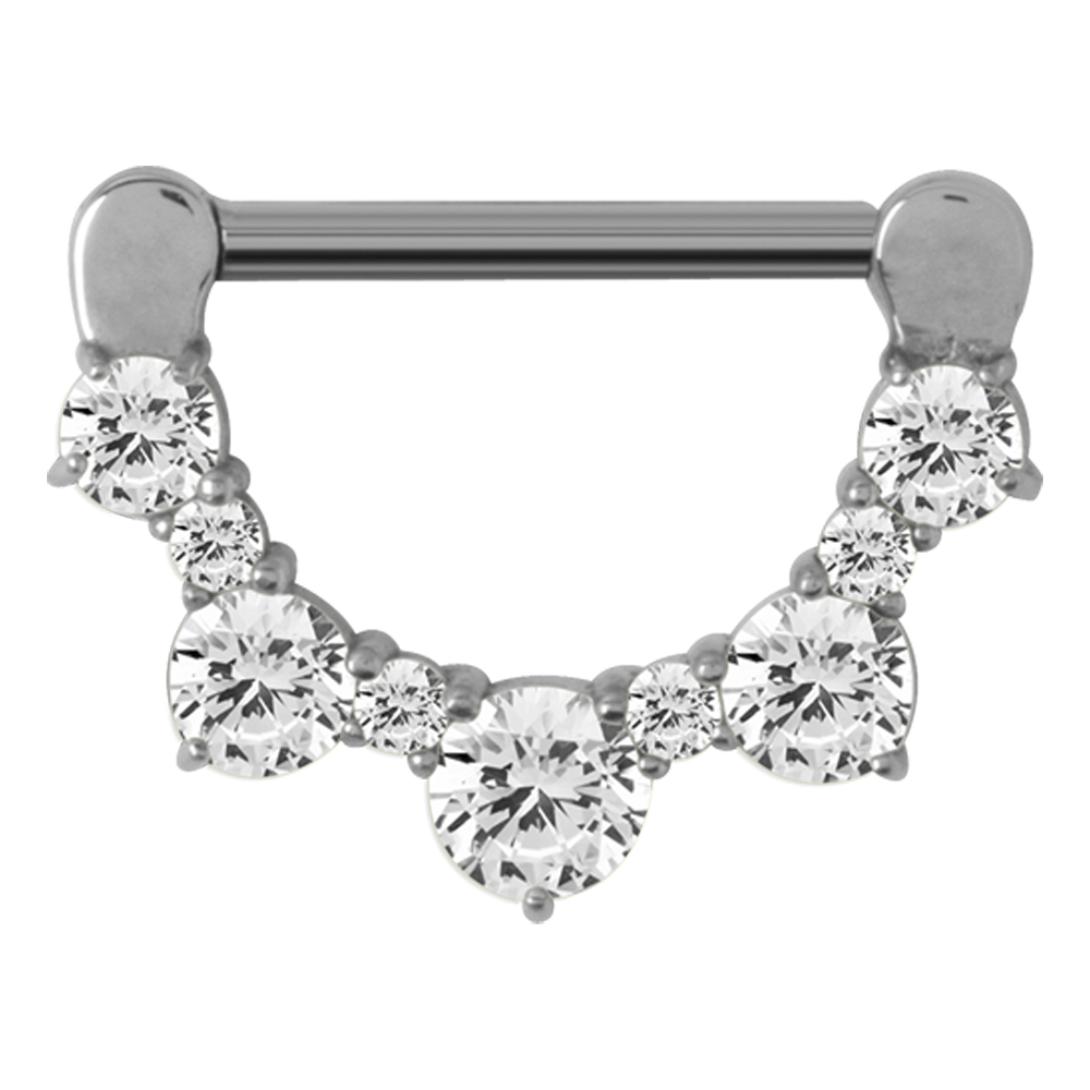 Crown Prong-Set Jewelled Nipple Clicker