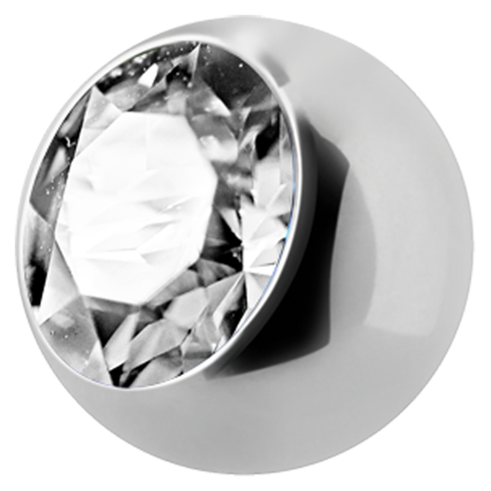 Surgical Steel jewelled captive ball with white cubic zirconia, made for ball closure rings