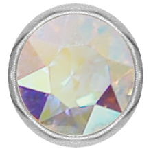 Load image into Gallery viewer, Surgical Steel 316L captive disc featuring a aurora borealis premium crystal stone. Made for ball closure rings
