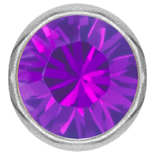 Load image into Gallery viewer, Surgical Steel 316L captive disc featuring a amethyst premium crystal stone. Made for ball closure rings
