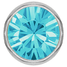 Load image into Gallery viewer, Surgical Steel 316L captive disc featuring a aqua premium crystal stone. Made for ball closure rings
