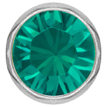 Load image into Gallery viewer, Surgical Steel 316L captive disc featuring a blue zircon premium crystal stone. Made for ball closure rings
