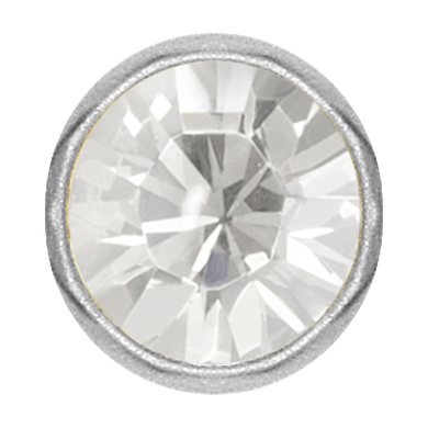 Surgical Steel 316L captive disc featuring a clear premium crystal stone. Made for ball closure rings