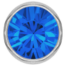 Load image into Gallery viewer, Surgical Steel 316L captive disc featuring a sapphire premium crystal stone. Made for ball closure rings
