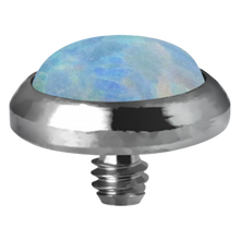 Load image into Gallery viewer, Implant grade titanium dermal anchor with light green opal

