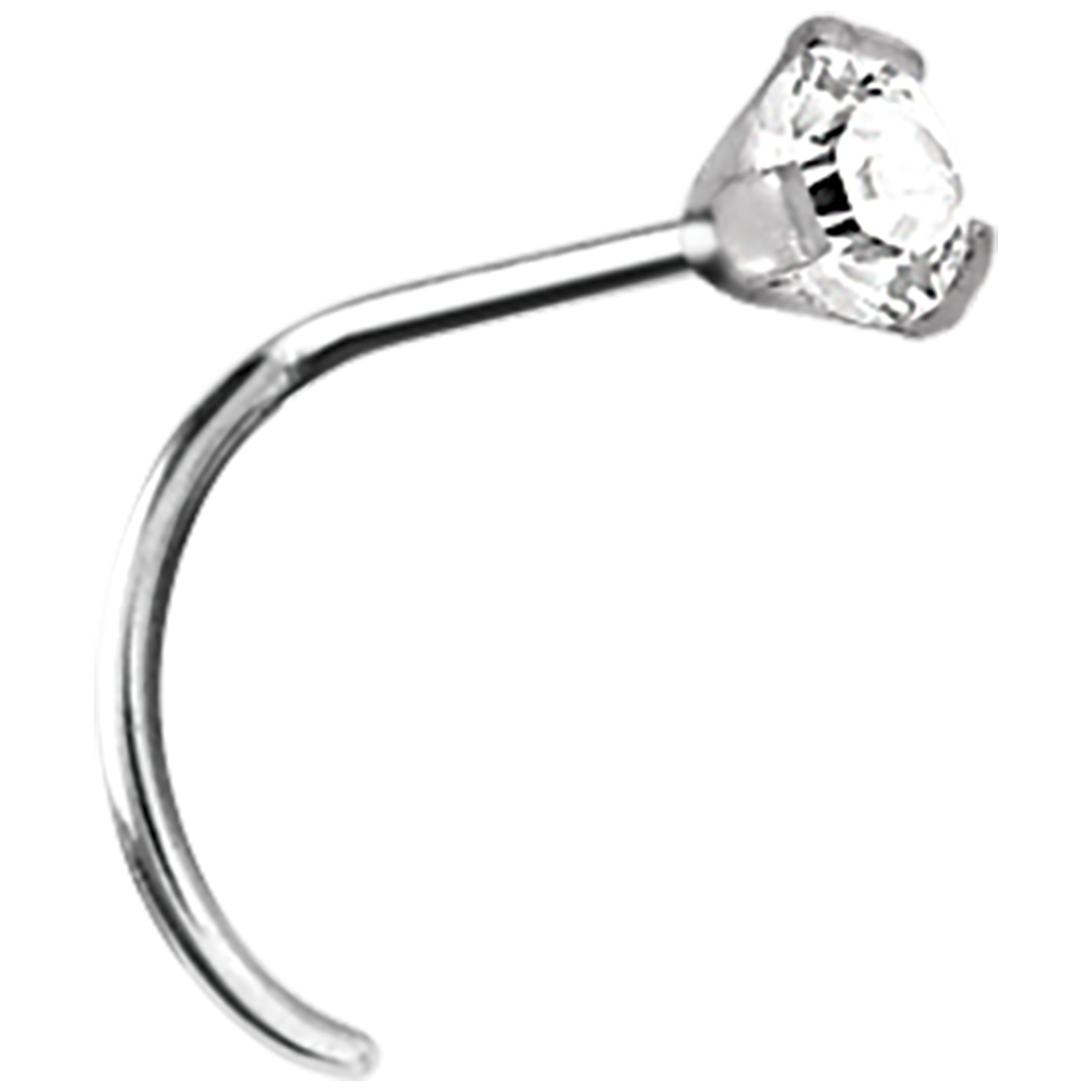 Prong Set Jewelled Curved Nose Stud