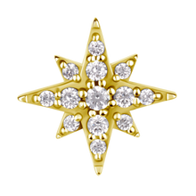 Load image into Gallery viewer, Jewelled 18k PVD CoCr NF north star internally threaded attachment
