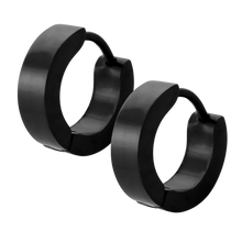 Load image into Gallery viewer, Pair medium sized black huggies with flat edge
