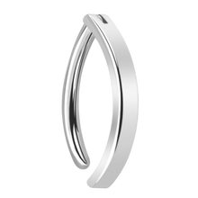 Load image into Gallery viewer, A titanium oval shaped navel clicker 
