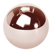Load image into Gallery viewer, Rose gold externally threaded plain ball for 1.6mm barbells or labrets. 8mm wide
