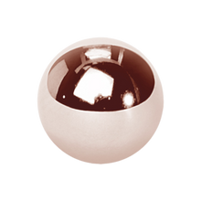 Load image into Gallery viewer, A plain rose gold externally threaded ball made to fit 1.2mm microbars or labrets. 2.5mm wide 
