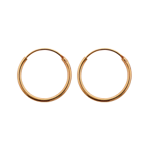 Load image into Gallery viewer, Rose gold plated sterling silver sleeper earrings 12mm diameter 
