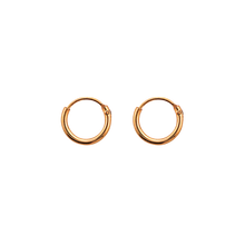 Load image into Gallery viewer, Rose gold plated sterling silver sleeper earrings 6mm diameter 
