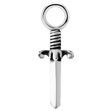 Short sword charm in cobalt-chrome nickel-free 