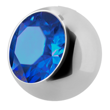Load image into Gallery viewer, Surgical Steel 316L ball with a side threading with 4mm sapphire gem
