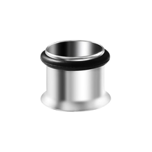 Load image into Gallery viewer, Steel tunnel with a single flare and o-ring rubber on the back. 14mm
