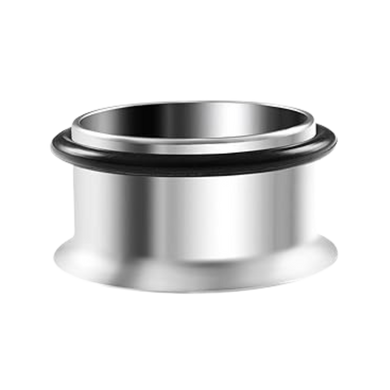 Steel tunnel with a single flare and o-ring rubber on the back. 28mm
