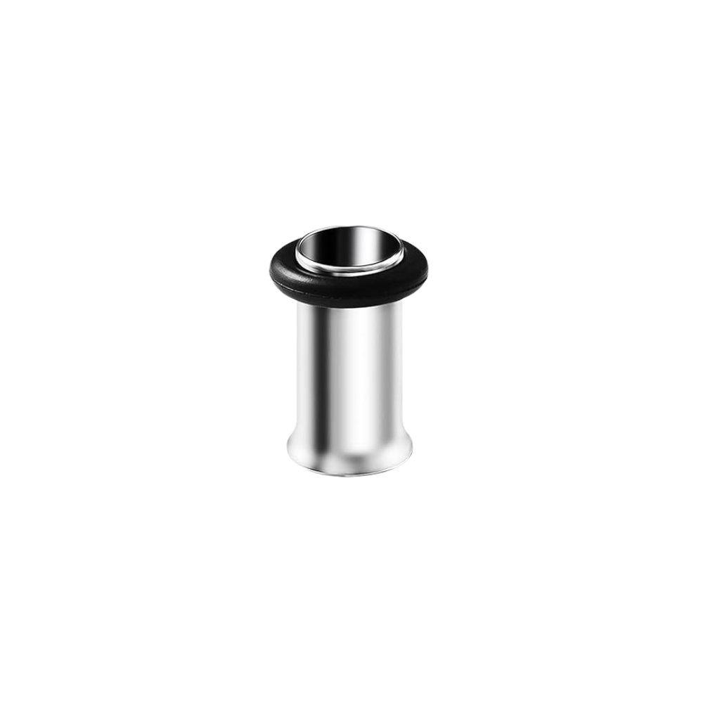 Steel tunnel with a single flare and o-ring rubber on the back. 4mm