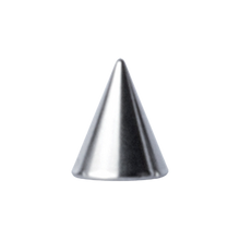 Load image into Gallery viewer, Surgical steel 316L plain threaded micro spike for 1.2mm microbars or labrets. 2.5mm wide and 3mm tall

