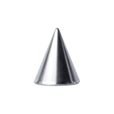 Surgical steel 316L plain threaded micro spike for 1.2mm microbars or labrets. 2.5mm wide and 3mm tall