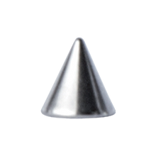 Load image into Gallery viewer, Surgical steel 316L plain threaded micro spike for 1.2mm microbars or labrets. 3mm wide and 3mm tall

