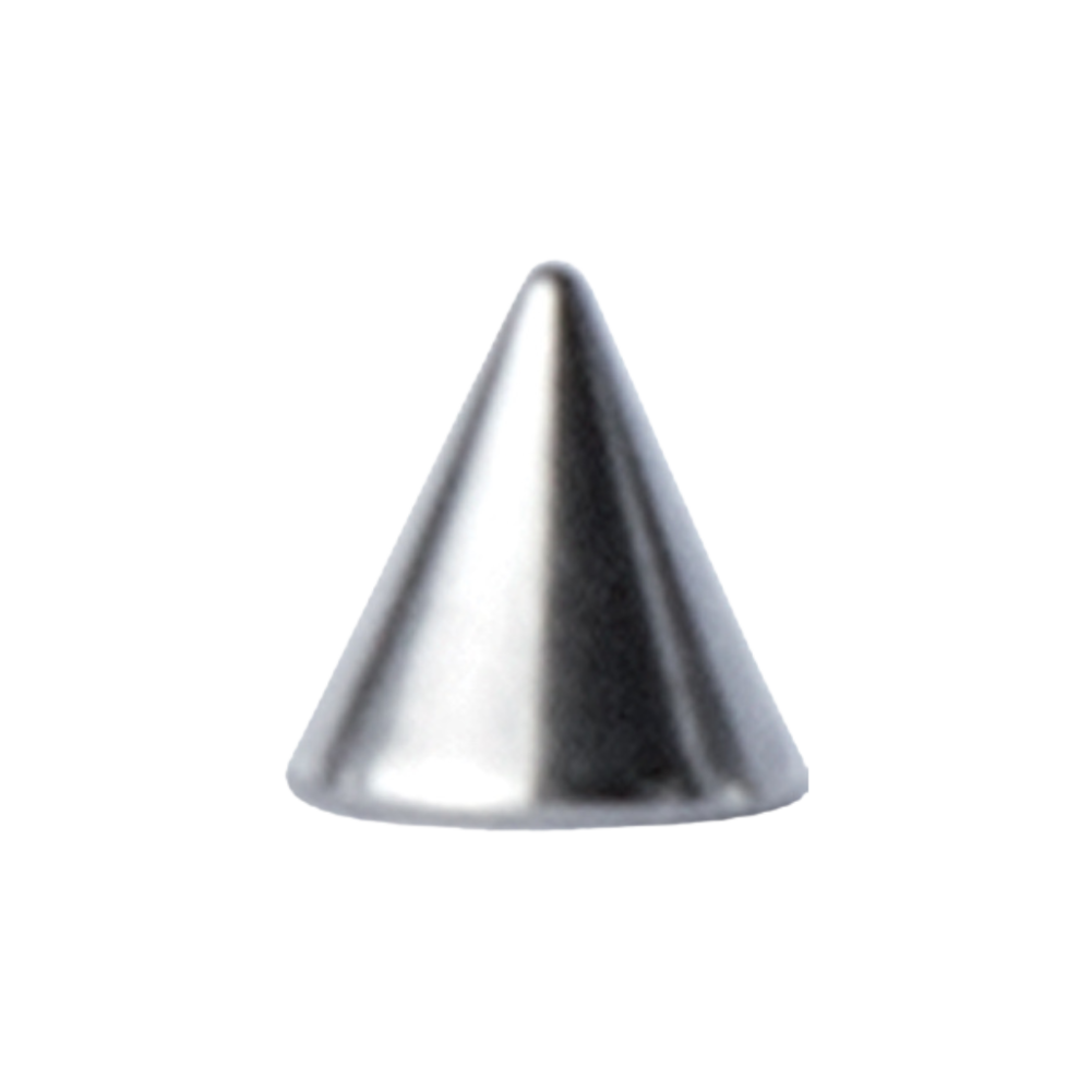 Surgical steel 316L plain threaded micro spike for 1.2mm microbars or labrets. 3mm wide and 3mm tall