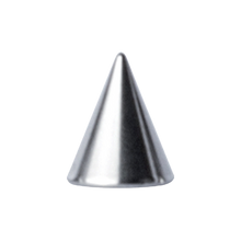 Load image into Gallery viewer, Surgical steel 316L plain threaded micro spike for 1.2mm microbars or labrets. 3mm wide and 4mm tall
