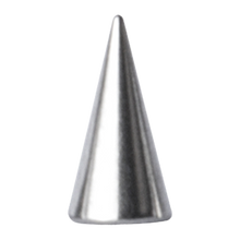 Load image into Gallery viewer, Surgical steel 316L plain threaded micro spike for 1.2mm microbars or labrets. 3mm wide and 6mm tall
