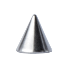 Load image into Gallery viewer, Surgical steel 316L plain threaded micro spike for 1.2mm microbars or labrets. 4mm wide and 3mm tall
