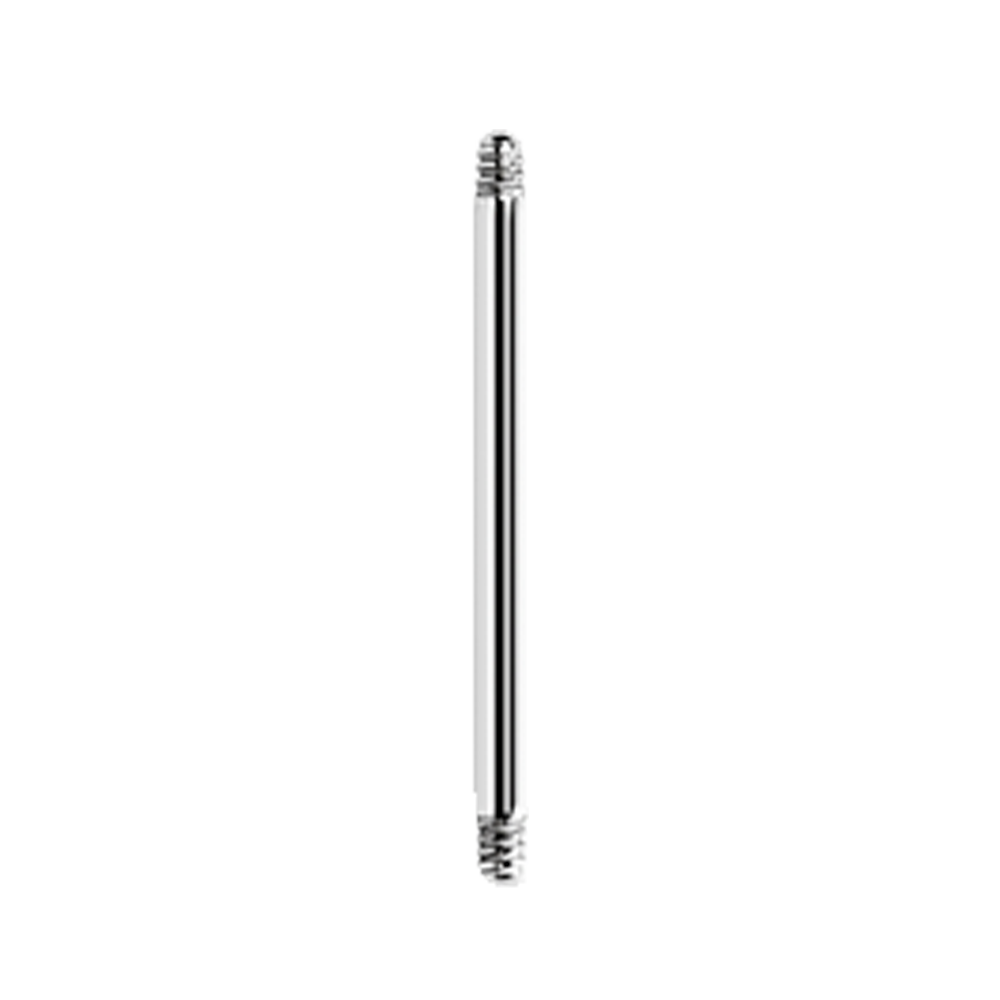 Surgical Steel 316L straight 1.6mm barbell. Comes in multiple lengths. 