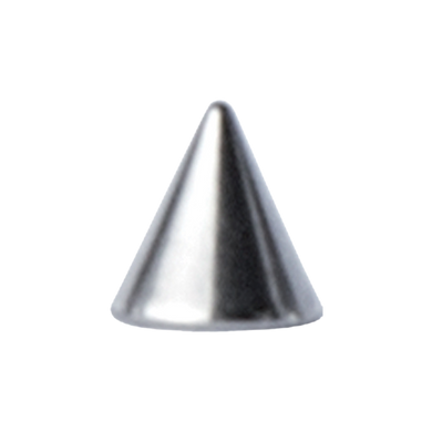 Surgical steel 316L plain threaded spike made to fit 1.6mm barbells or labrets. 3mm wide 3mm tall