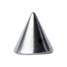 Load image into Gallery viewer, Surgical steel 316L plain threaded spike made to fit 1.6mm barbells or labrets. 5mm wide 5mm tall
