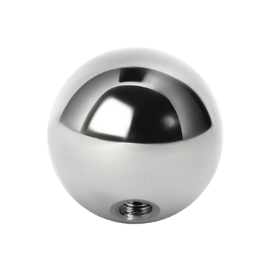 Surgical steel 316L externally threaded plain ball for 1.6mm barbells or labrets. 3mm wide