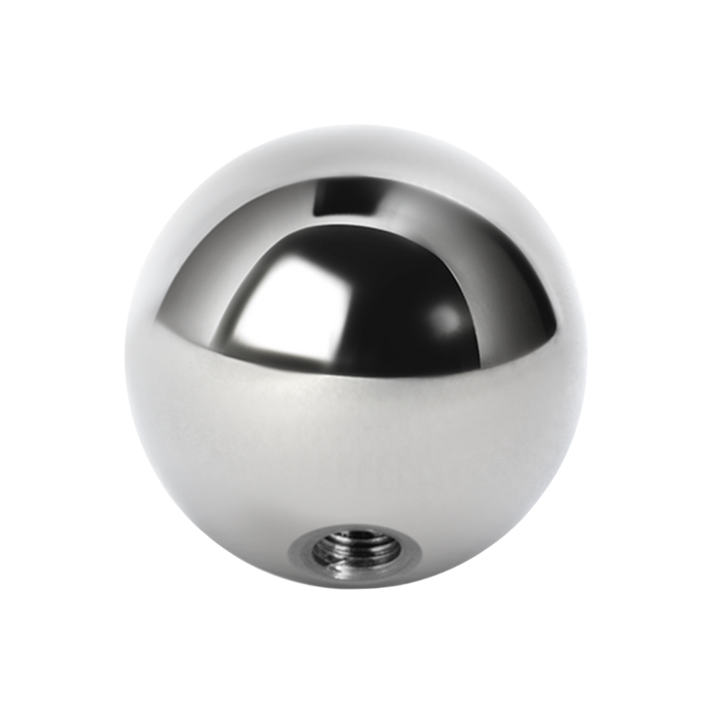 Surgical steel 316L externally threaded plain ball for 1.6mm barbells or labrets. 3mm wide