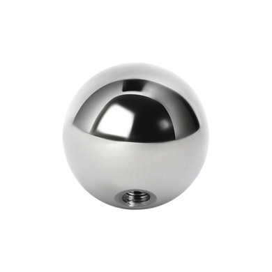 A plain surgical steel 316L externally threaded ball made to fit 1.2mm microbars or labrets. 2mm wide