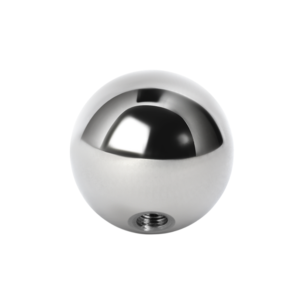 A plain surgical steel 316L externally threaded ball made to fit 1.2mm microbars or labrets. 2mm wide