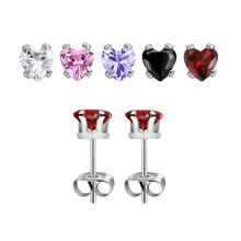 Load image into Gallery viewer, CZ Heart Ear Studs
