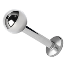 Load image into Gallery viewer, Surgical steel externally threaded labret pin and a plain surgical steel ball
