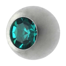 Load image into Gallery viewer, Steel ball with external threading and cubic zirconia
