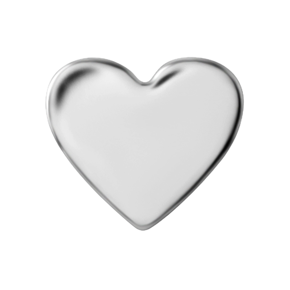 Flat heart internal attachment in plain titanium