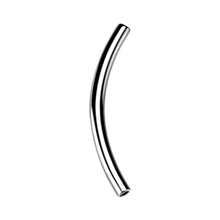 Load image into Gallery viewer, titanium internally threaded curved microbar pin made for two 0.8mm threaded attachments to screw on either side

