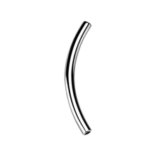 Load image into Gallery viewer, titanium internally threaded curved microbar pin made for two 0.8mm threaded attachments to screw on either side
