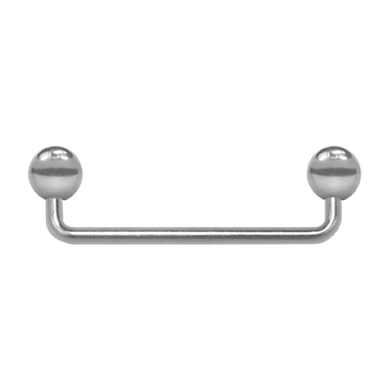 Titanium long u-shaped surface barbell with 2 balls that screw on wither end 