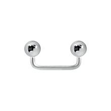 Load image into Gallery viewer, Titanium short u-shaped surface barbell with 2 balls that screw on each end 
