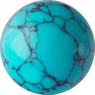 A 4mm turquoise matrix captive ball designed to fit into a BCR (ball closure ring)