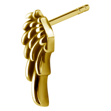 Load image into Gallery viewer, 24k PVD surgical steel ear studs with angel wing design
